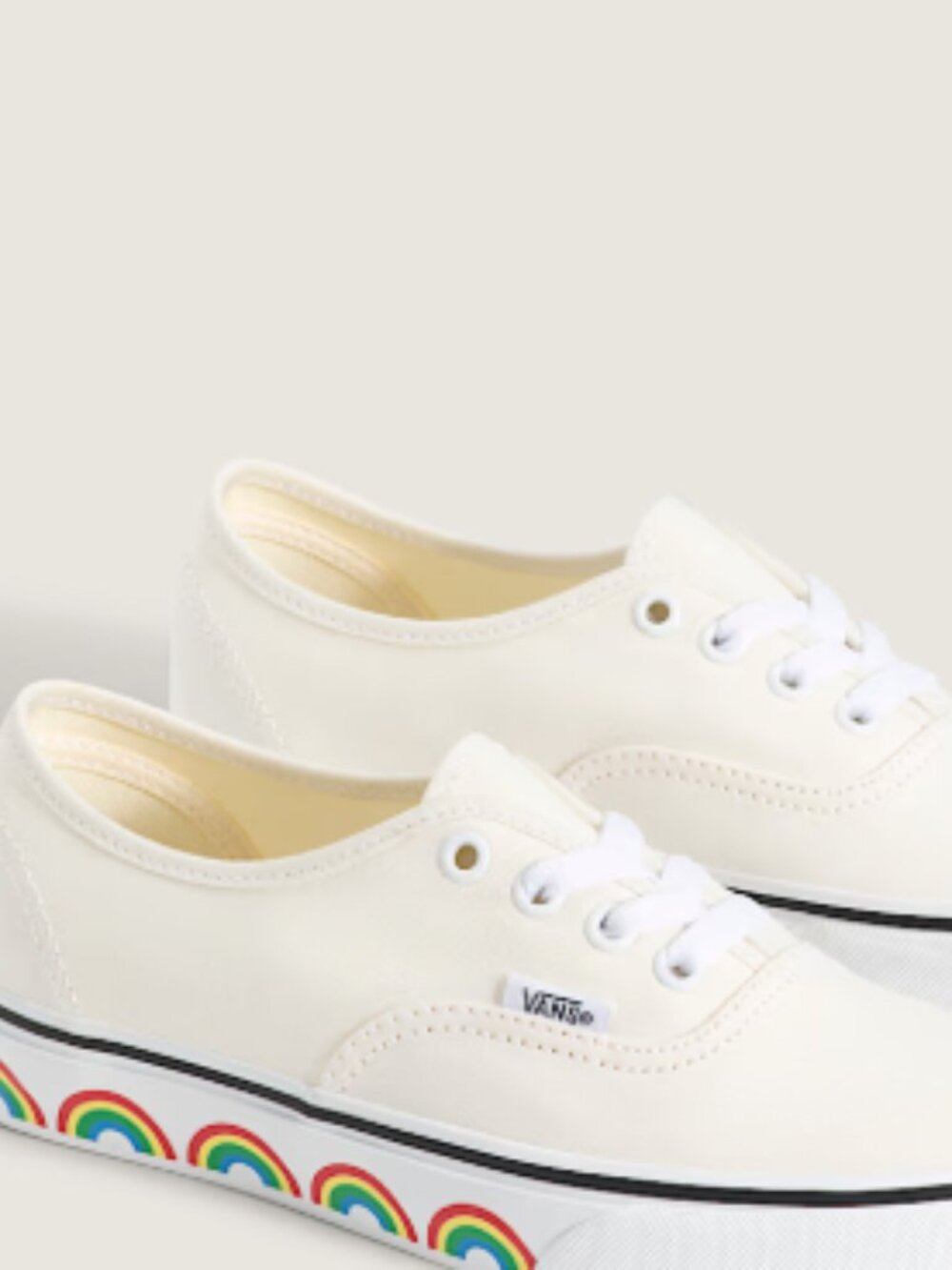 Vans Rainbow Sole Sneakers  Marshmallow Classic Icon, Canvas Sz 8 NEW